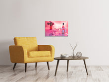 Load image into Gallery viewer, Canvas print Cheers in pink-red