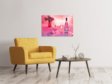 Load image into Gallery viewer, Canvas print Cheers in pink-red