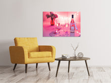 Load image into Gallery viewer, Canvas print Cheers in pink-red