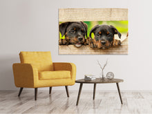Load image into Gallery viewer, Canvas print 2 Rottweiler puppies