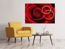 Load image into Gallery viewer, Canvas print Wedding rings on the rose