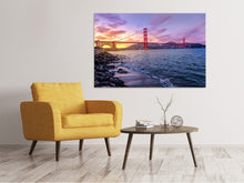 Load image into Gallery viewer, Canvas print Golden Gate in the evening