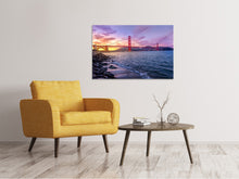 Load image into Gallery viewer, Canvas print Golden Gate in the evening