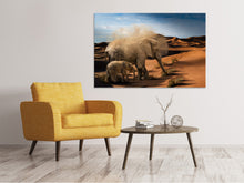 Load image into Gallery viewer, Canvas print Elephants in the desert