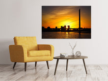 Load image into Gallery viewer, Canvas print Skyline Dusseldorf at sunset