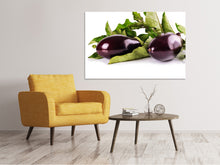 Load image into Gallery viewer, Canvas print Fresh eggplants
