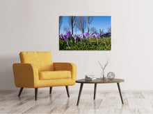 Load image into Gallery viewer, Canvas print Purple crocus in nature