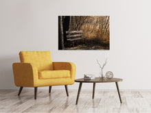 Load image into Gallery viewer, Canvas print Wooden bench in the forest