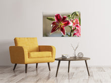 Load image into Gallery viewer, Canvas print Close up lily in red