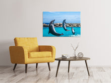 Load image into Gallery viewer, Canvas print 3 dolphins