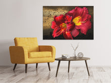 Load image into Gallery viewer, Canvas print Lily flowers with water drops