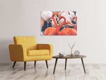 Load image into Gallery viewer, Canvas print Colorful flamingos