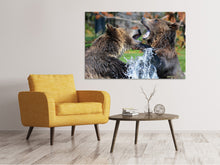 Load image into Gallery viewer, Canvas print Grizzly fight