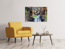 Load image into Gallery viewer, Canvas print Grizzly fight