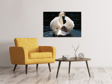 Load image into Gallery viewer, Canvas print Mom and baby swan