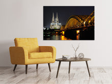 Load image into Gallery viewer, Canvas print At night in Cologne