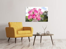 Load image into Gallery viewer, Canvas print Bouquet of roses in pink