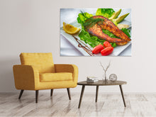Load image into Gallery viewer, Canvas print Salmon plate