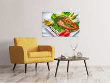 Load image into Gallery viewer, Canvas print Salmon plate