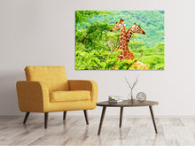 Load image into Gallery viewer, Canvas print Giraffes Love