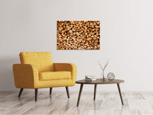 Load image into Gallery viewer, Canvas print Stacked Wood