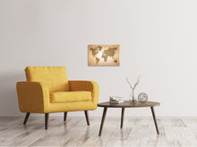 Load image into Gallery viewer, Canvas print Map Of The World In Vintage