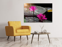 Load image into Gallery viewer, Canvas print Water Lily In The Morning Dew
