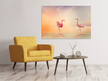 Load image into Gallery viewer, Canvas print Romantic Flamingos
