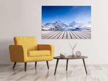 Load image into Gallery viewer, Canvas print Sundeck At The Swiss Mountain Lake