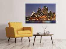 Load image into Gallery viewer, Canvas print Skyline With The Boat In Front Of Sydney