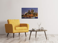 Load image into Gallery viewer, Canvas print Skyline With The Boat In Front Of Sydney