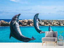 Load image into Gallery viewer, Photo Wallpaper 3 dolphins