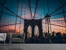 Load image into Gallery viewer, Photo Wallpaper Brooklyn Bridge in the evening light