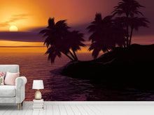 Load image into Gallery viewer, Photo Wallpaper The lonely island in the sunset