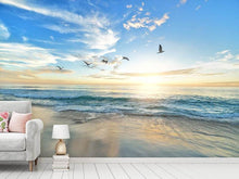 Load image into Gallery viewer, Photo Wallpaper The seagulls and the sea at sunrise