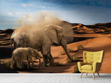 Load image into Gallery viewer, Photo Wallpaper Elephants in the desert