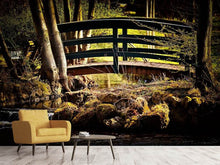 Load image into Gallery viewer, Photo Wallpaper Wooden bridge in the forest