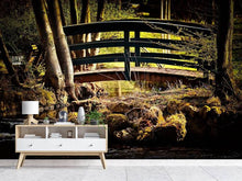 Load image into Gallery viewer, Photo Wallpaper Wooden bridge in the forest