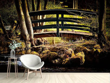 Load image into Gallery viewer, Photo Wallpaper Wooden bridge in the forest