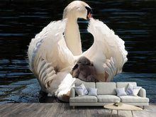 Load image into Gallery viewer, Photo Wallpaper Mom and baby swan
