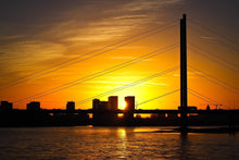 Load image into Gallery viewer, Photo Wallpaper Skyline Dusseldorf at sunset