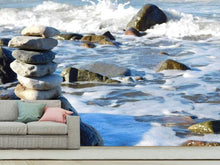 Load image into Gallery viewer, Photo Wallpaper Stone pile at the sea