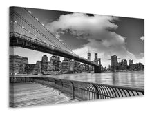 Load image into Gallery viewer, Canvas print Skyline Black And White Photography Brooklyn Bridge NY