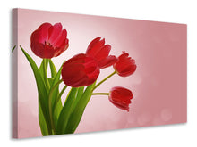 Load image into Gallery viewer, Canvas print Red tulips bouquet