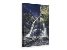 Load image into Gallery viewer, Canvas print Full moon at the waterfall