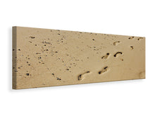 Load image into Gallery viewer, Panoramic Canvas Print Footprints in the sand