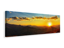 Load image into Gallery viewer, Panoramic Canvas Print Sunset in the world of mountains