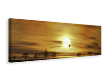 Load image into Gallery viewer, Panoramic Canvas Print Sunset with hot air balloon