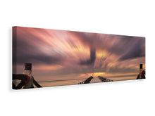 Load image into Gallery viewer, Panoramic Canvas Print Spectacular sunset on the bridge