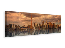 Load image into Gallery viewer, Panoramic Canvas Print Toronto at dusk